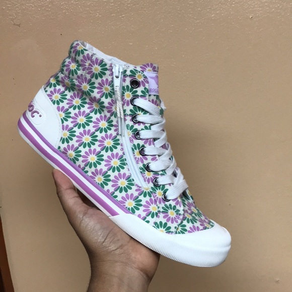 Rocket Dog Jazzin Pastel Floral High Top Sneakers - Picture 8 of 17